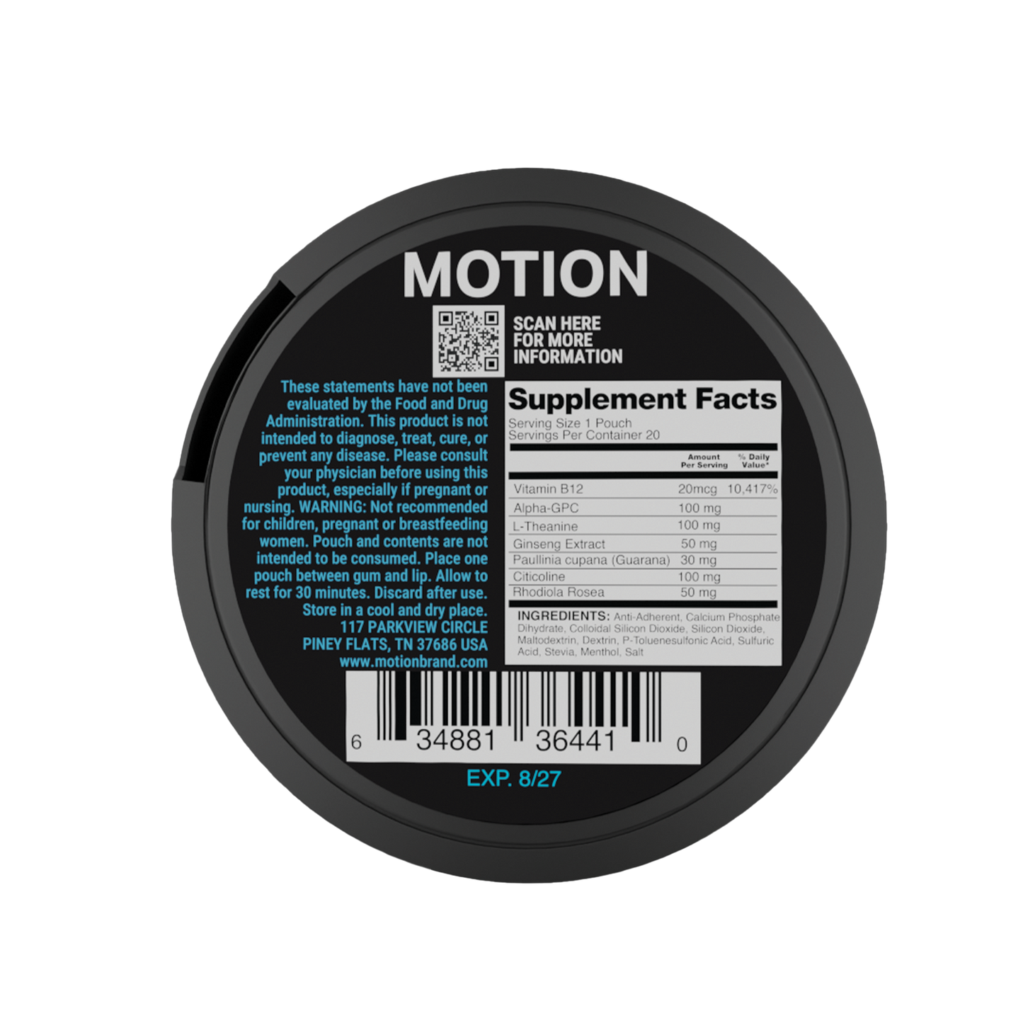 MOTION Focus & Energy Nootropic Dietary Supplement – Blue Raspberry